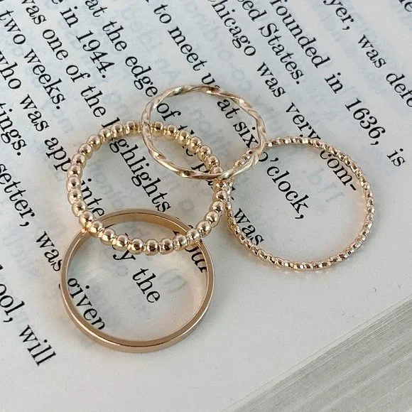 4pcs Gold Stacking Rings - Picture 1 of 9